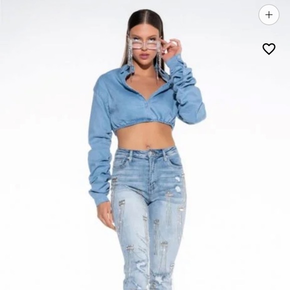 AKIRA Blue Straight Leg Distressed Jeans - Picture 12 of 12